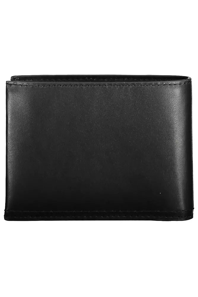 Sleek Black Leather Wallet with RFID Blocker