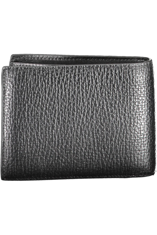 Sleek Black Leather Wallet with RFID Blocker