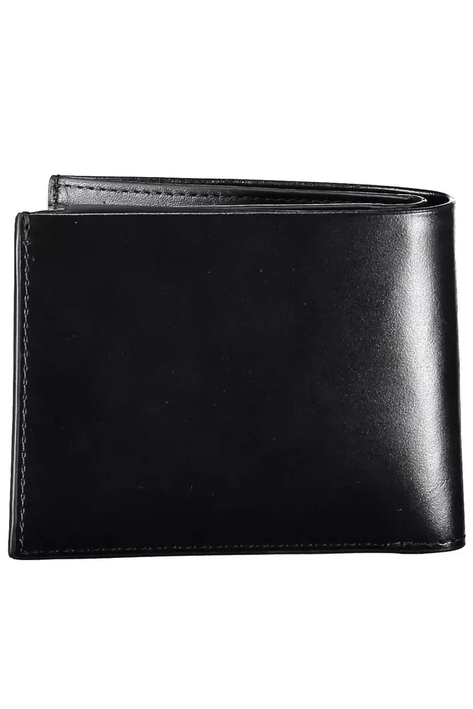 Elegant Black Leather Wallet with RFID Blocker