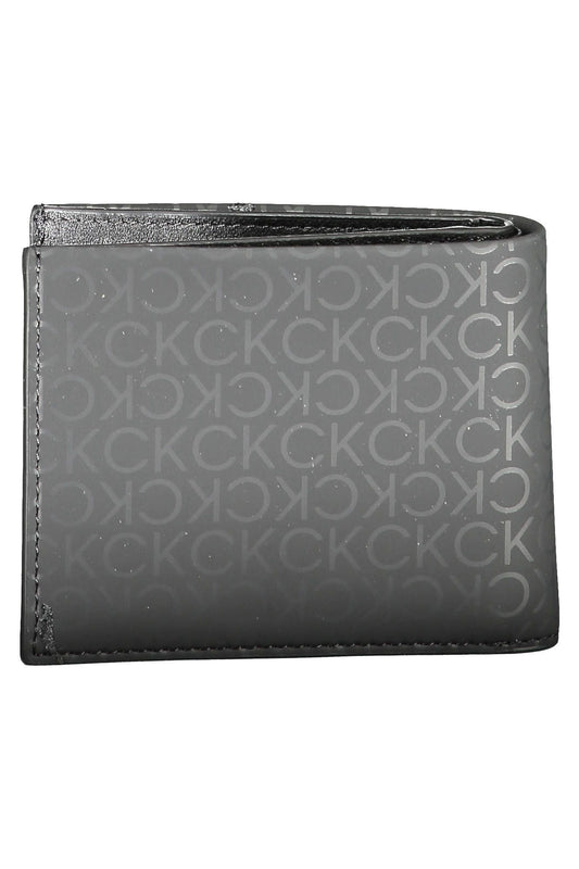 Sleek Black Polyurethane Wallet with RFID Block