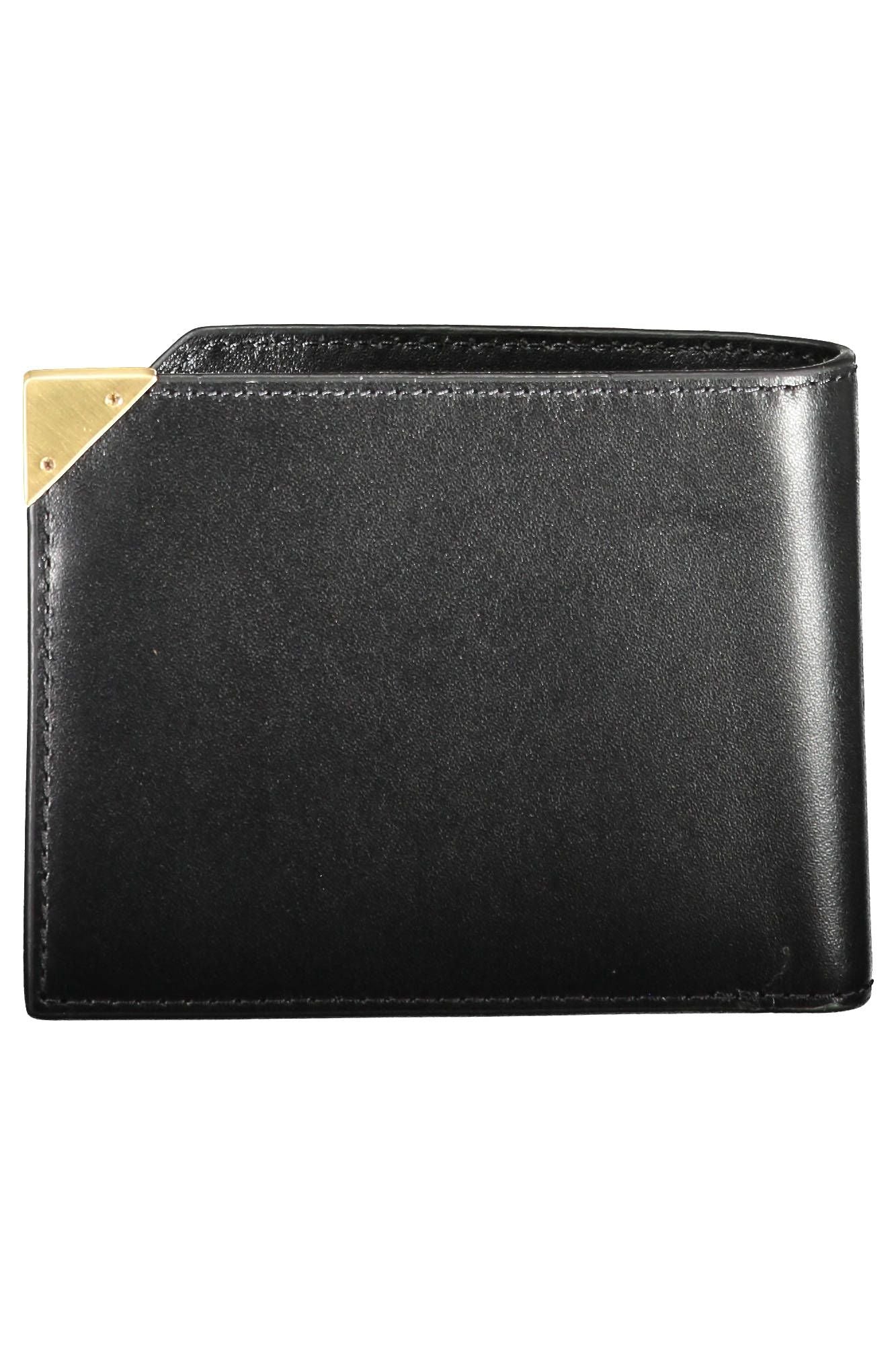 Elegant Black Leather RFID-Blocking Wallet