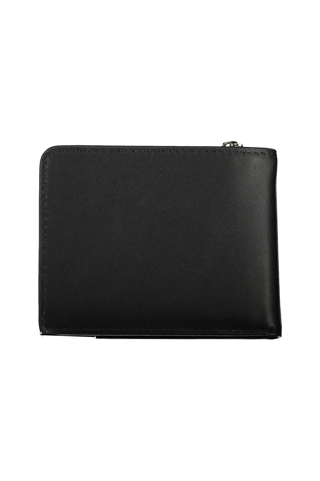 Sleek Black Polyurethane Wallet with RFID Blocker