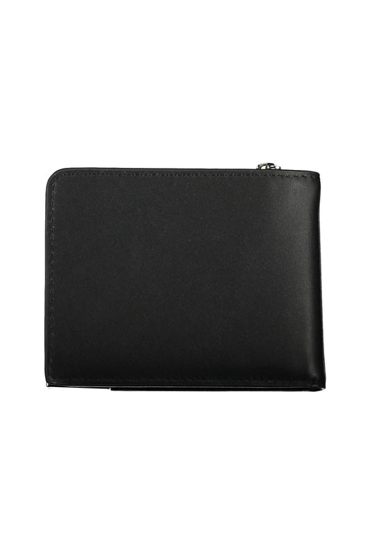 Sleek Black Polyurethane Wallet with RFID Blocker