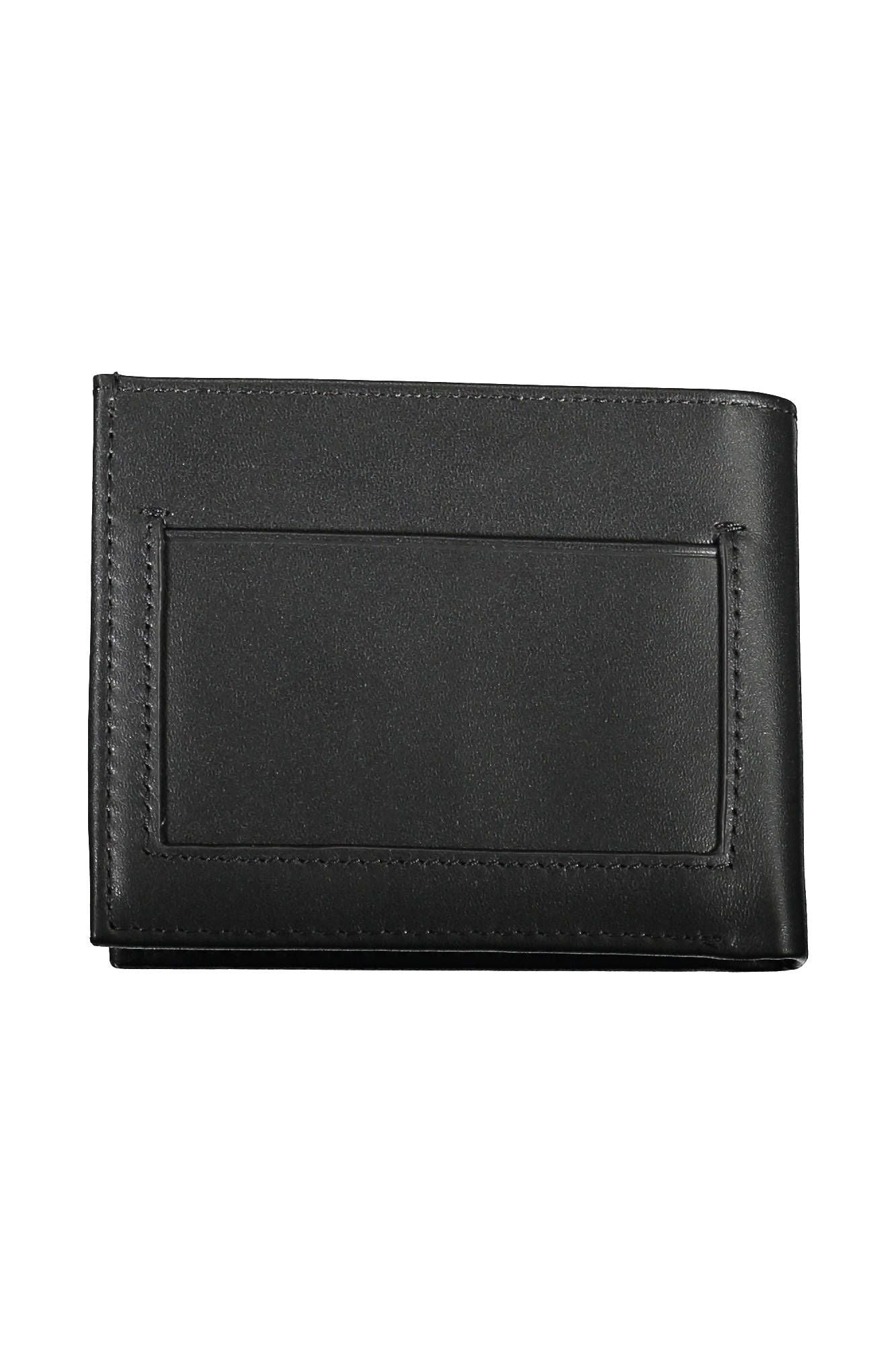 Sleek Black Polyurethane Wallet with RFID Blocker