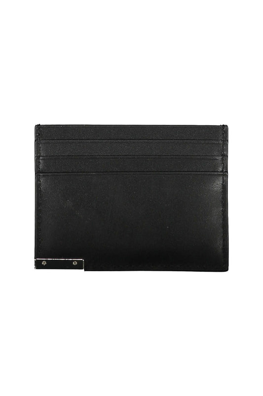 Sleek Black Polyurethane Cardholder