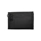 Sleek Black Zip Wallet with Print and Logo Detailing