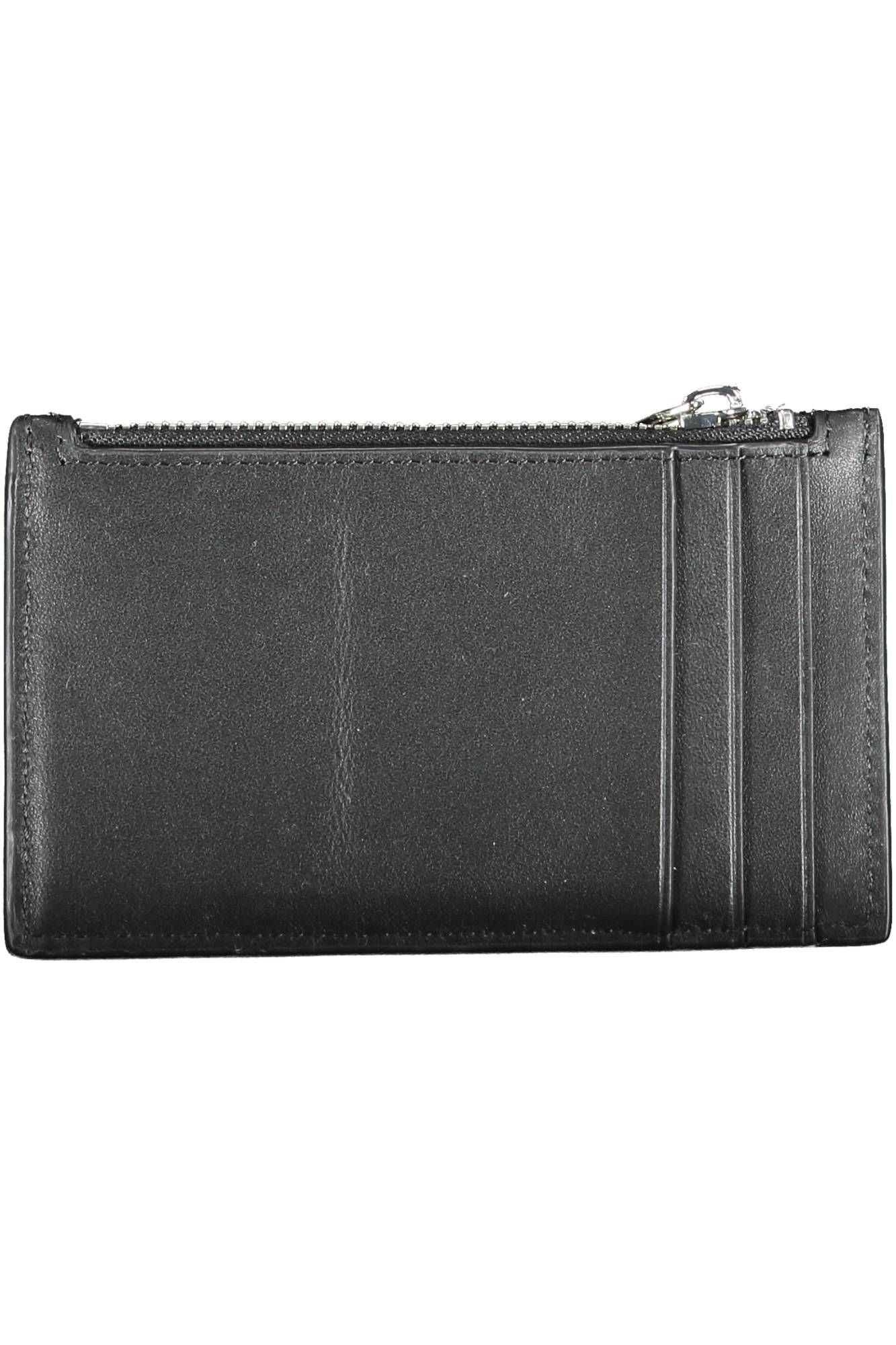 Sleek Leather Card Holder with Zip Pocket