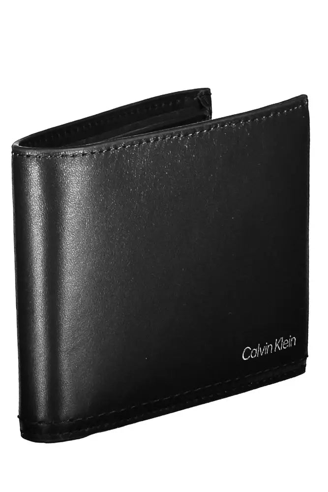 Sleek Black Leather Wallet with RFID Blocker