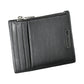 Sleek Leather Card Holder with Zip Pocket