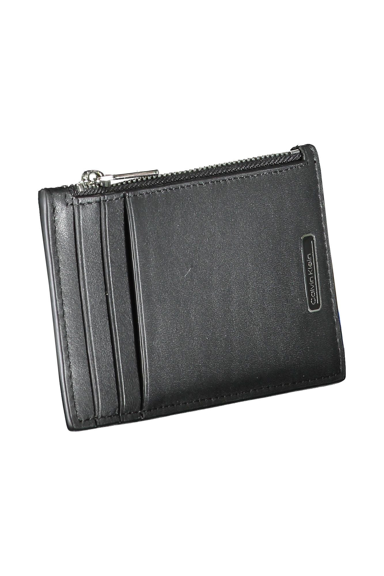 Sleek Leather Card Holder with Zip Pocket