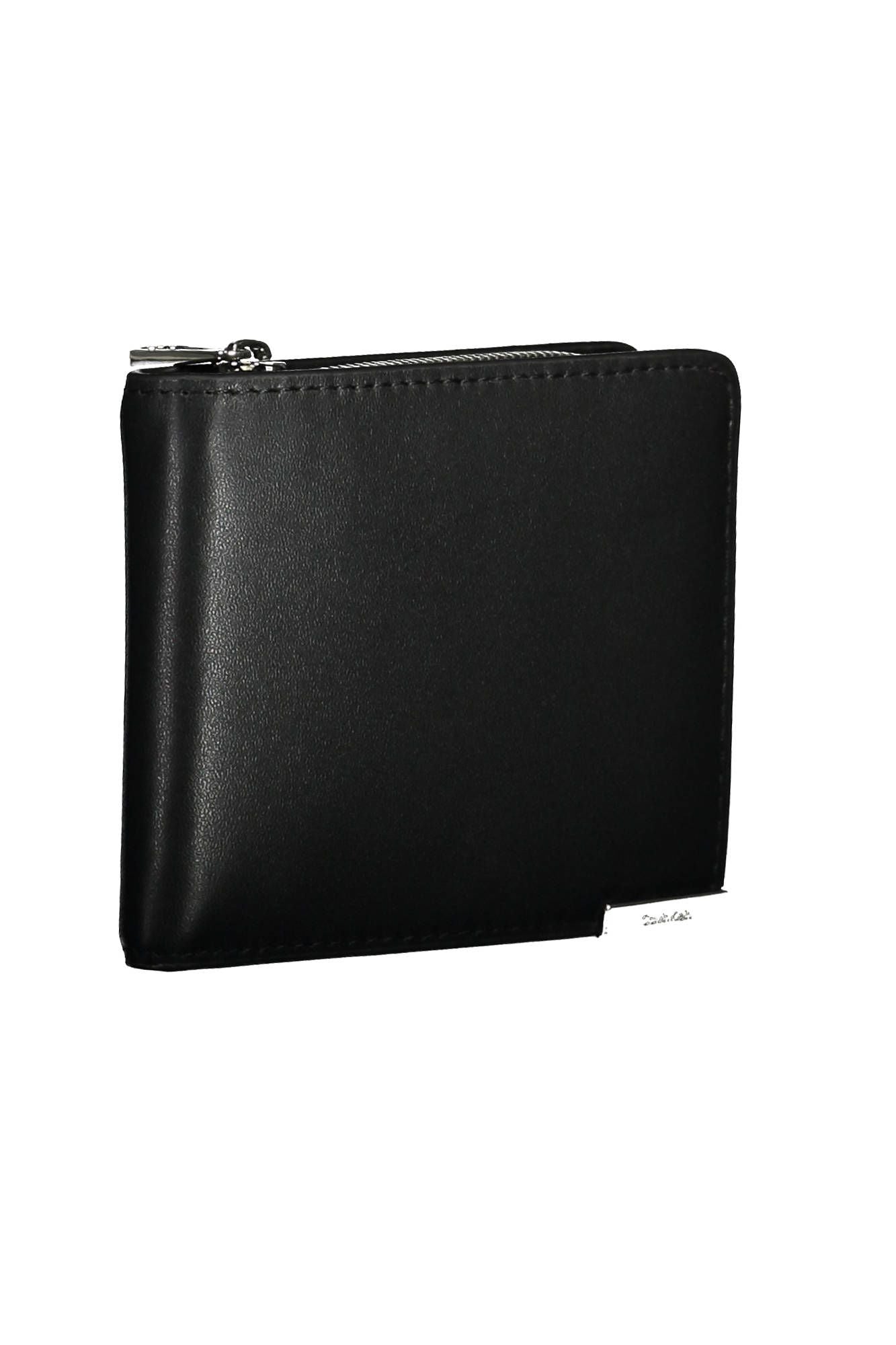 Sleek Black Polyurethane Wallet with RFID Blocker