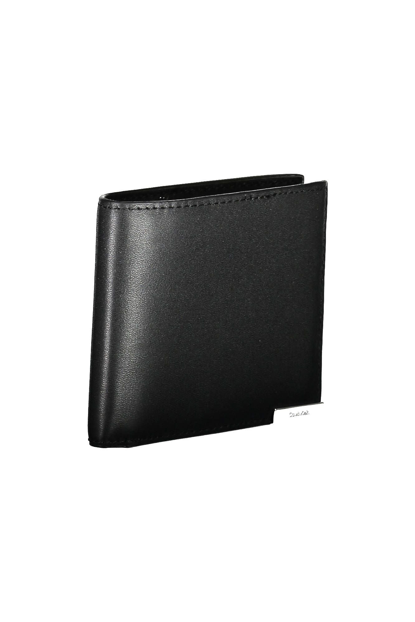 Sleek Black Polyurethane Wallet with RFID Blocker