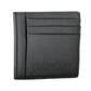 Sleek Black Polyester Card Holder with Zip Coin Pocket