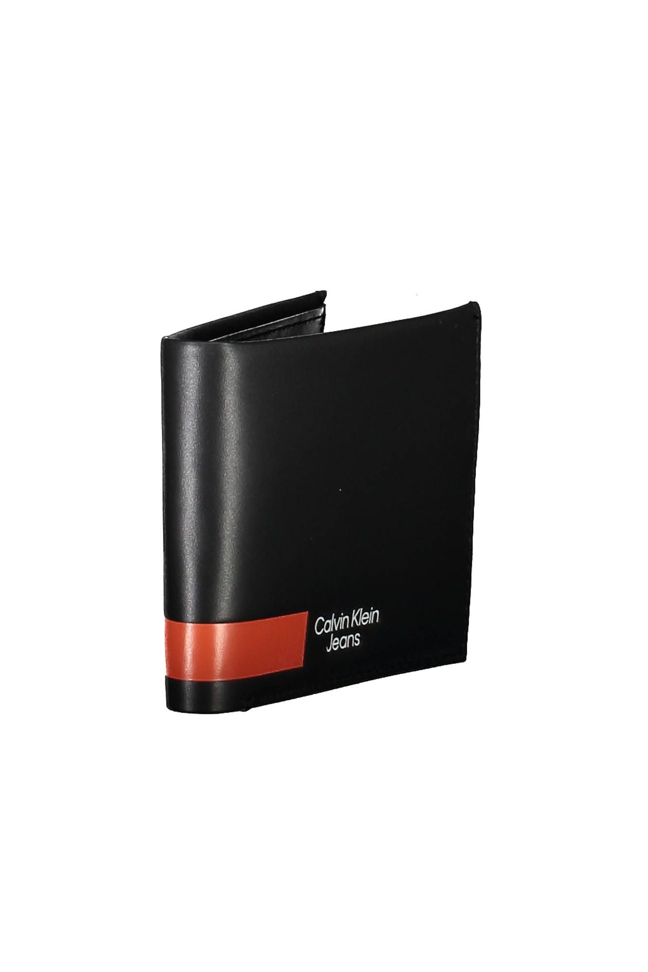 Elegant Black Leather Wallet with Contrasting Details