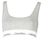 Chic Gray Sports Bra with Contrast Detailing