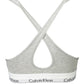 Chic Gray Cotton Bralette with Crossed Straps