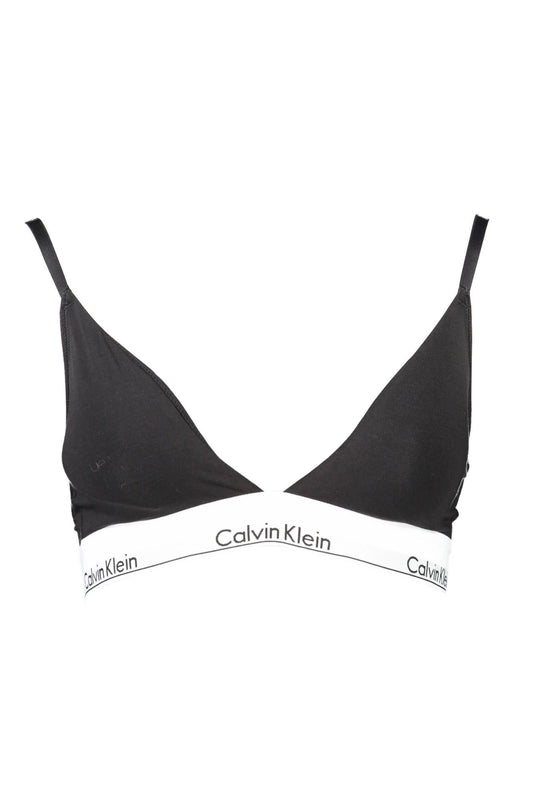 Chic Black Cotton Triangle Bra