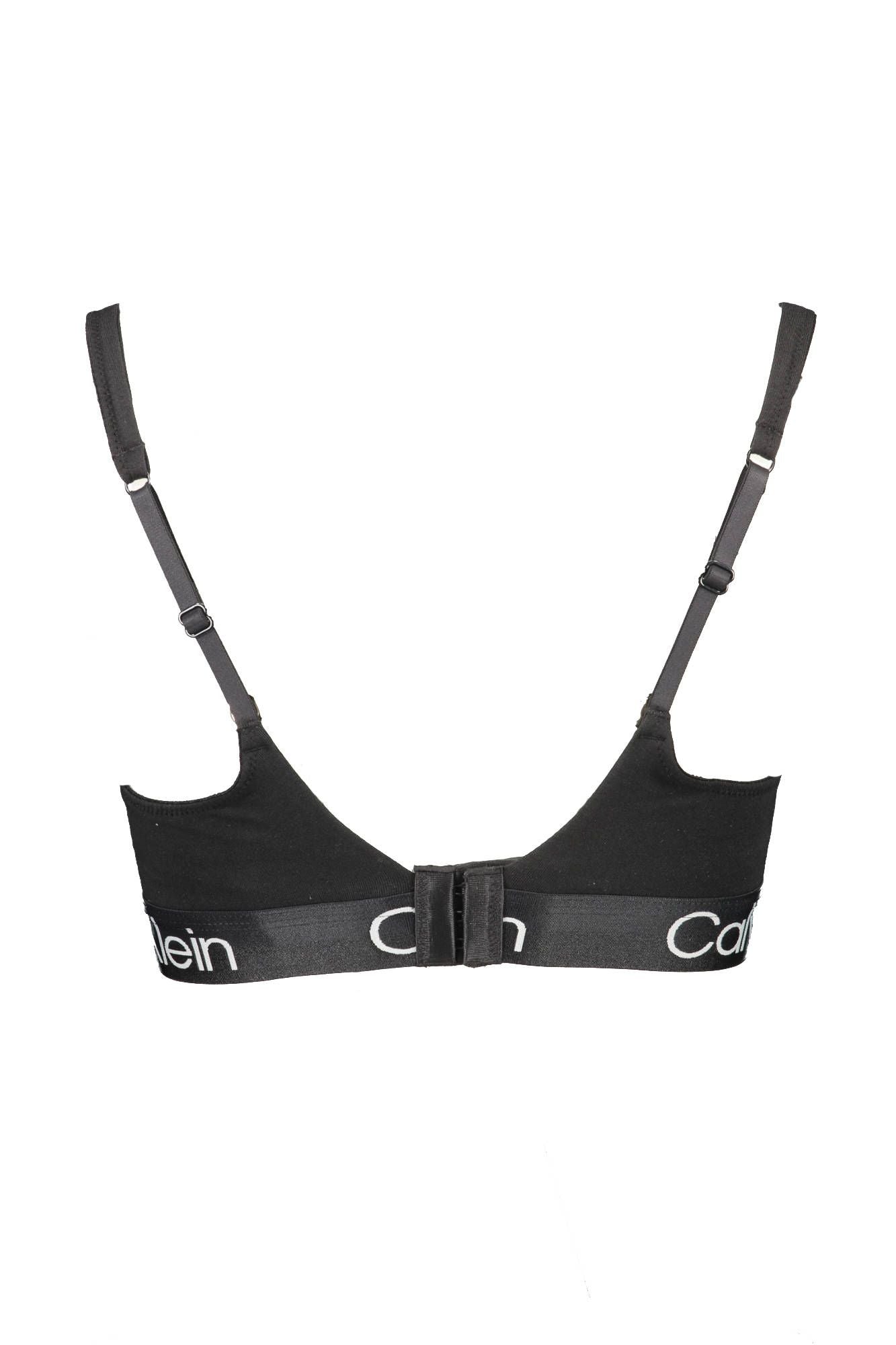 Chic Black Triangle Bra with Contrasting Details