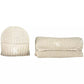 Elegant Beige Wool Blend Scarf and Cap Set