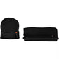 Elegant Black Scarf and Hat Set with Logo