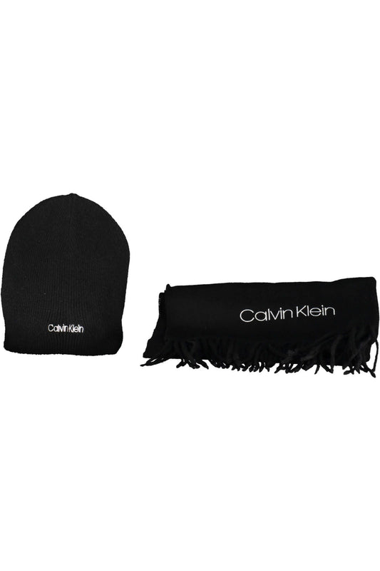 Elegant Black Scarf and Cap Duo Set