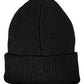 Elegant Black Wool Scarf and Cap Set