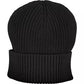 Elegant Black Scarf and Hat Set with Logo