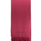 Sumptuous Wool Red Scarf with Contrasting Embroidery