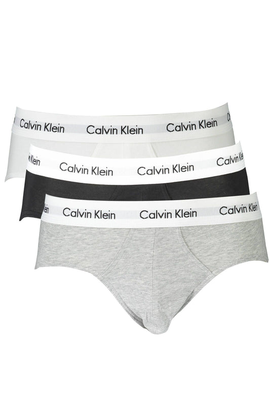 Elegant White Cotton Briefs Tri-Pack with Logo Detail