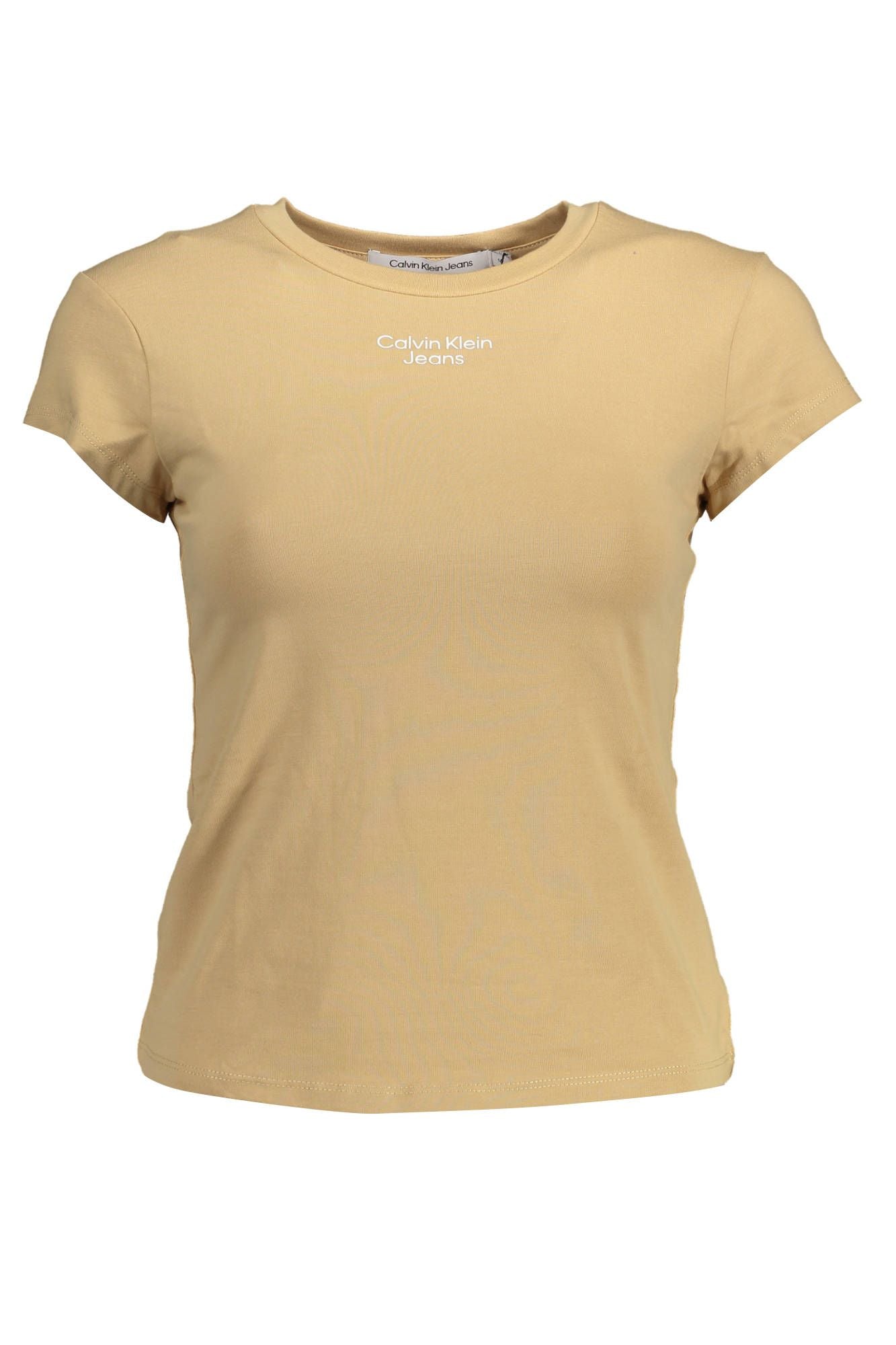 Beige Short Sleeve Logo Tee