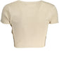Chic Beige Embroidered Logo Tee