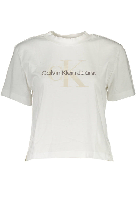 Elegant White Organic Tee with Chic Print