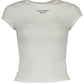 Chic White Logo Print Crew Neck Tee
