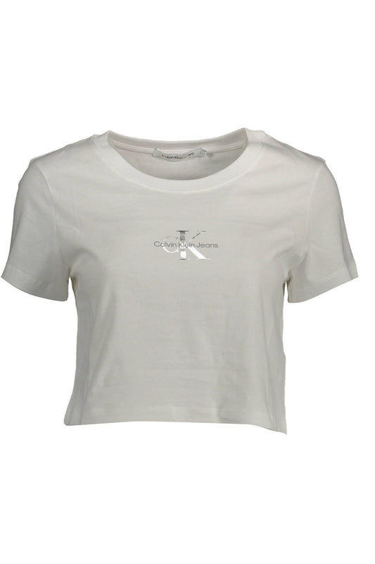 Chic White Logo Cotton Tee