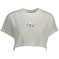 Chic White Logo Print Crew Neck Tee