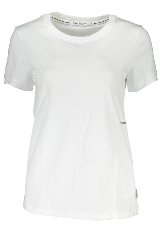 Elegant White Crew Neck Logo Tee