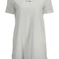Elegant White Cotton Maxi T-shirt with Logo