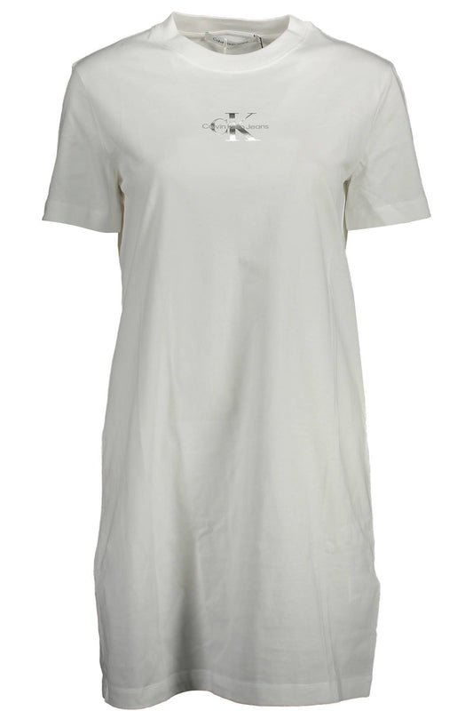 Elegant White Cotton Maxi T-shirt with Logo