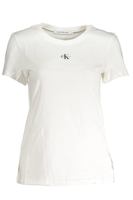 Chic White Logo Tee with Short Sleeves