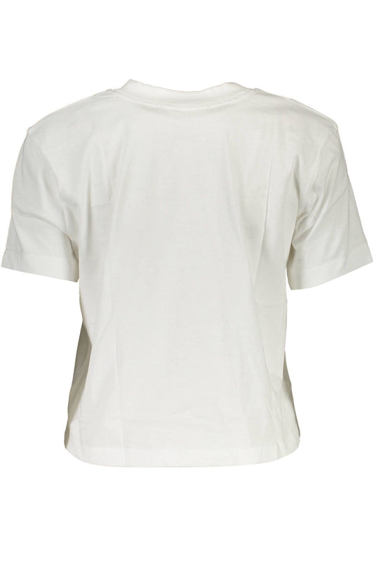 Elegant White Organic Tee with Chic Print
