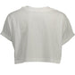 Chic White Logo Print Crew Neck Tee