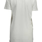 Elegant White Cotton Maxi T-shirt with Logo