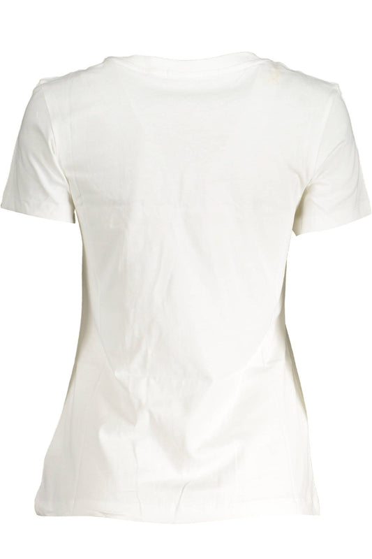 Chic White Logo Tee with Short Sleeves