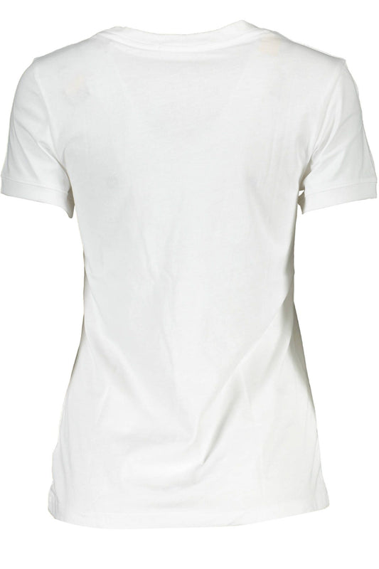 Elegant White Crew Neck Logo Tee