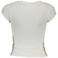 Chic White Logo Print Crew Neck Tee
