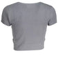 Chic Gray Embroidered Logo Tee