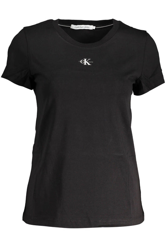 Elegant Black Cotton Logo Tee
