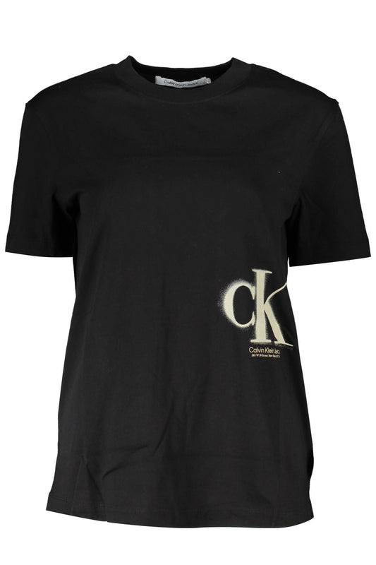 Elegant Black Printed Logo Tee