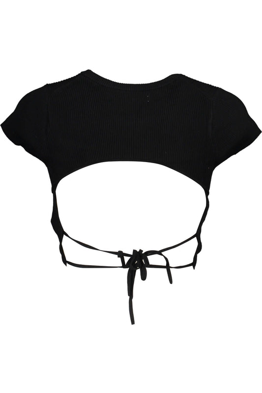 Elegant Backless Top with Contrasting Embroidery