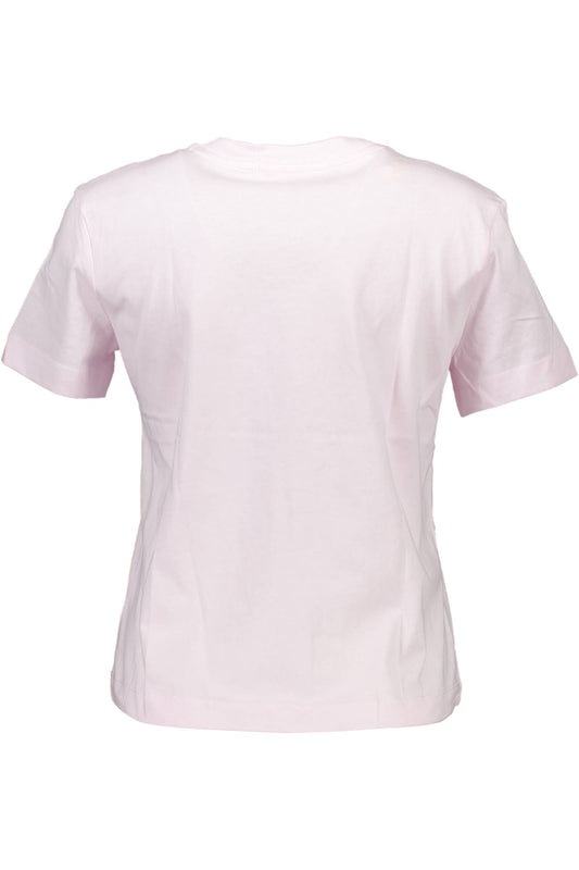 Chic Pink Embroidered Logo Tee